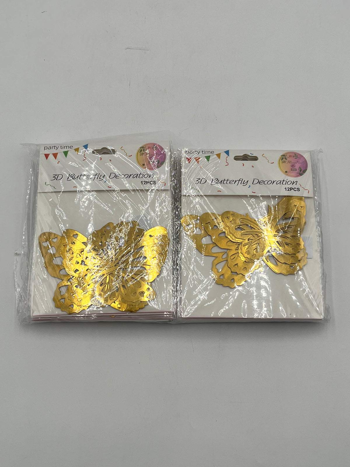 Heart Cutout Gold 3D Butterfly Decoration, 12 pcs for weddings, Valentine’s, floral & event décor. Sold retail & wholesale (20Pack) by floralsuppliespoint1.com.