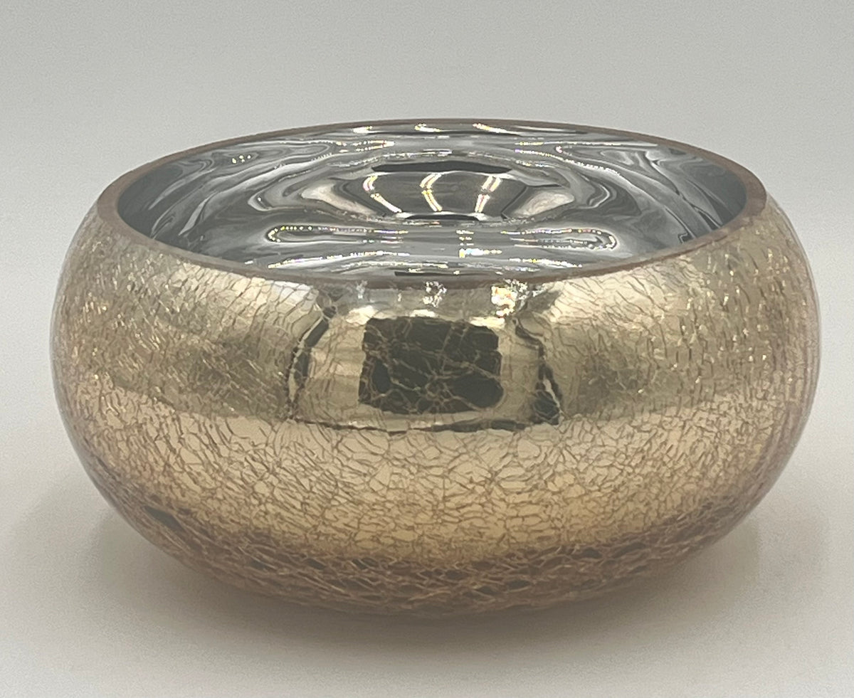 Crackle Gold Bowl Vase