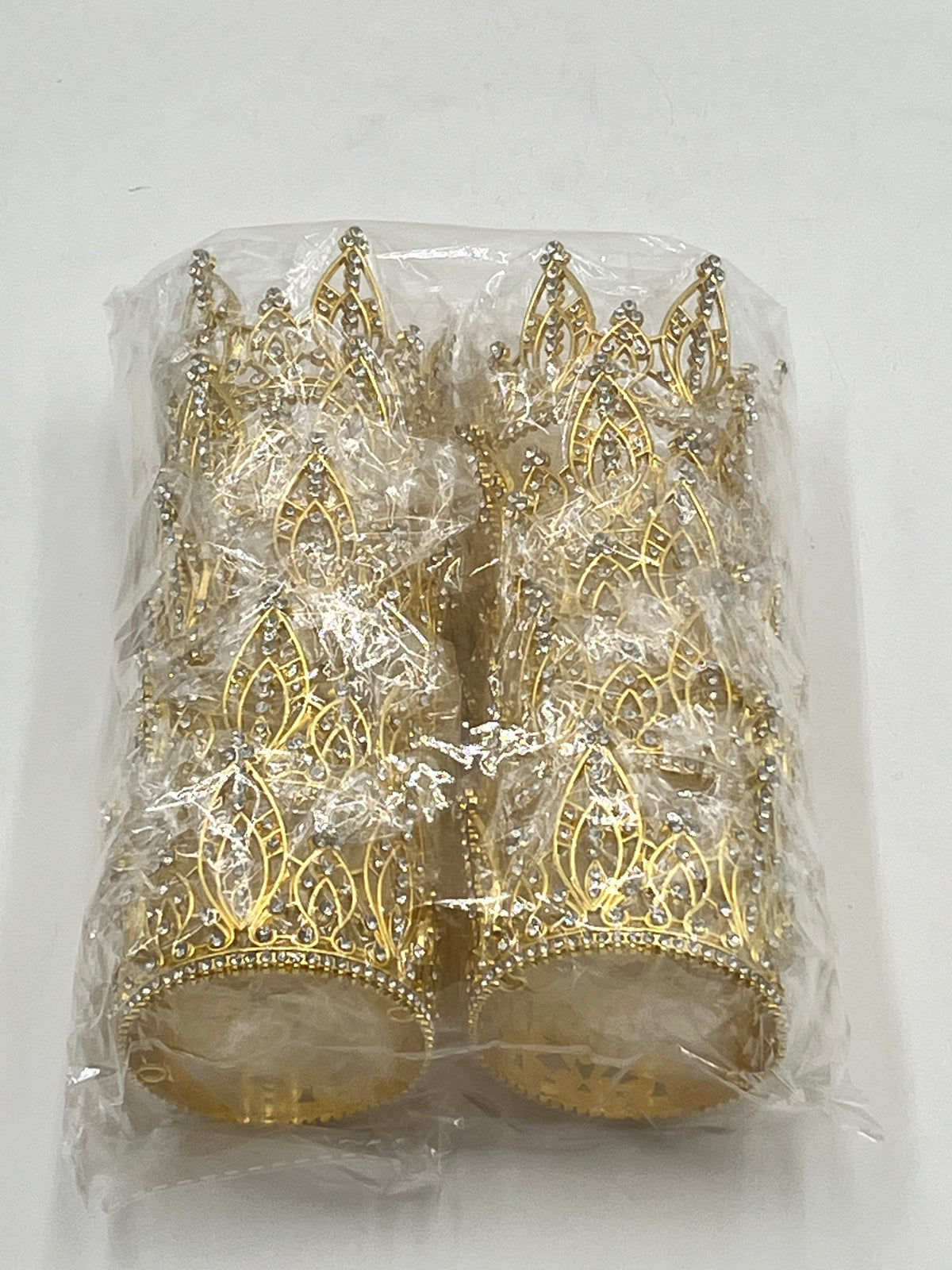 Regal Filigree Jeweled mini crowns in gold (10 Crowns) wholesale – sold by floralsuppliespoint1.com