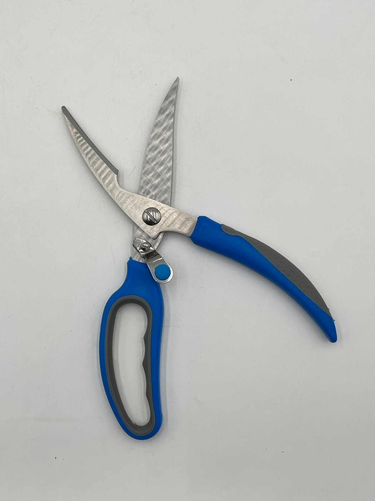 9.5" all-purpose stainless steel shears with Blue handle. Durable, ergonomic design for floral, craft & home use $7.99 each at floralsuppliespoint1.com.