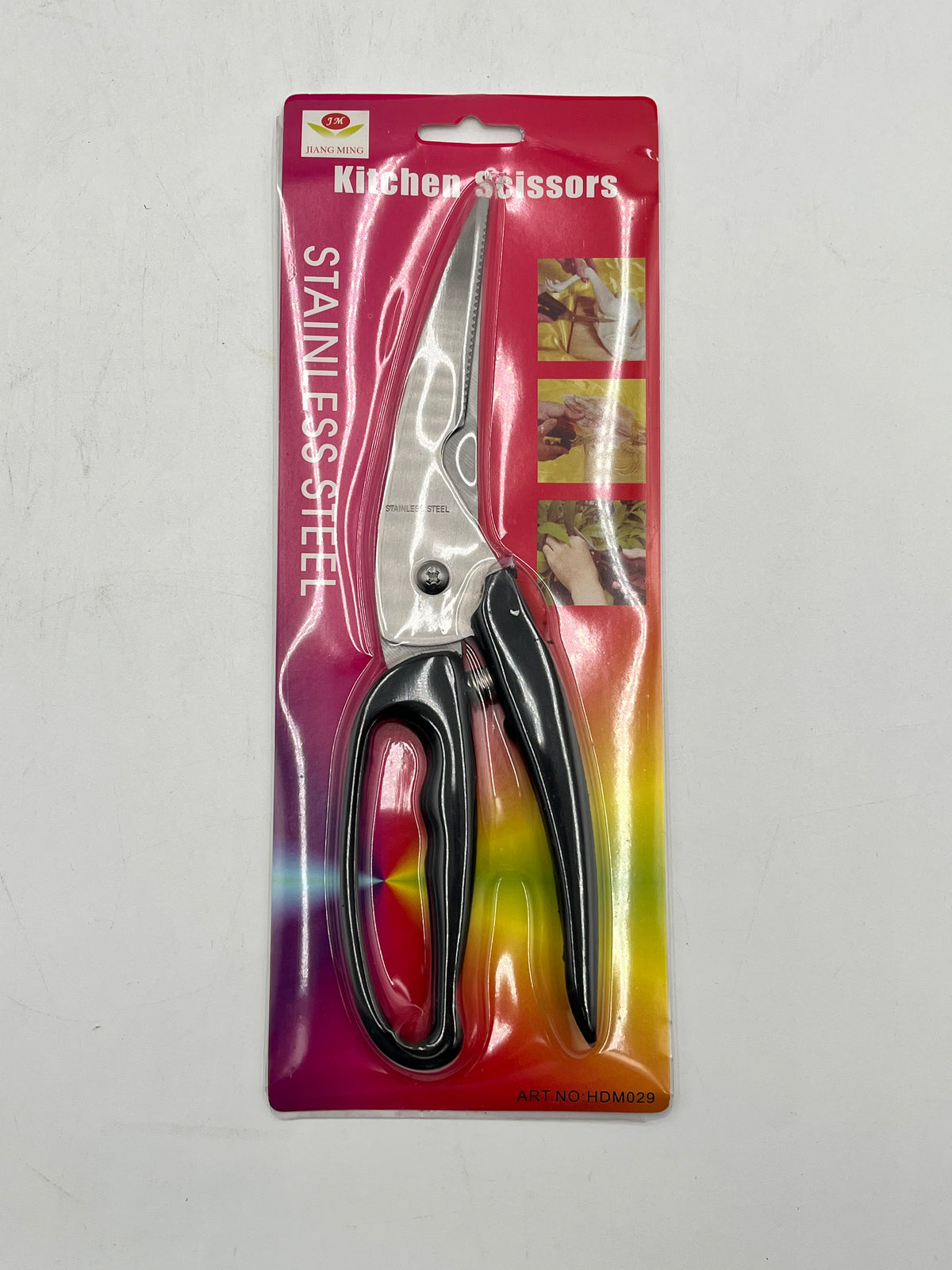 9.5-inch stainless steel multi-purpose scissors with black ergonomic handle, heavy-duty blades, and durable construction for household, craft, and utility cutting sold by floralsuppliespoint1.com