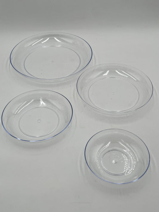 Clearview Floral Bases in 6, 7.5, 9 & 11"s. Transparent, durable & reusable trays for floral designs, available in retail & wholesale @ floralsuppliespoint1.com