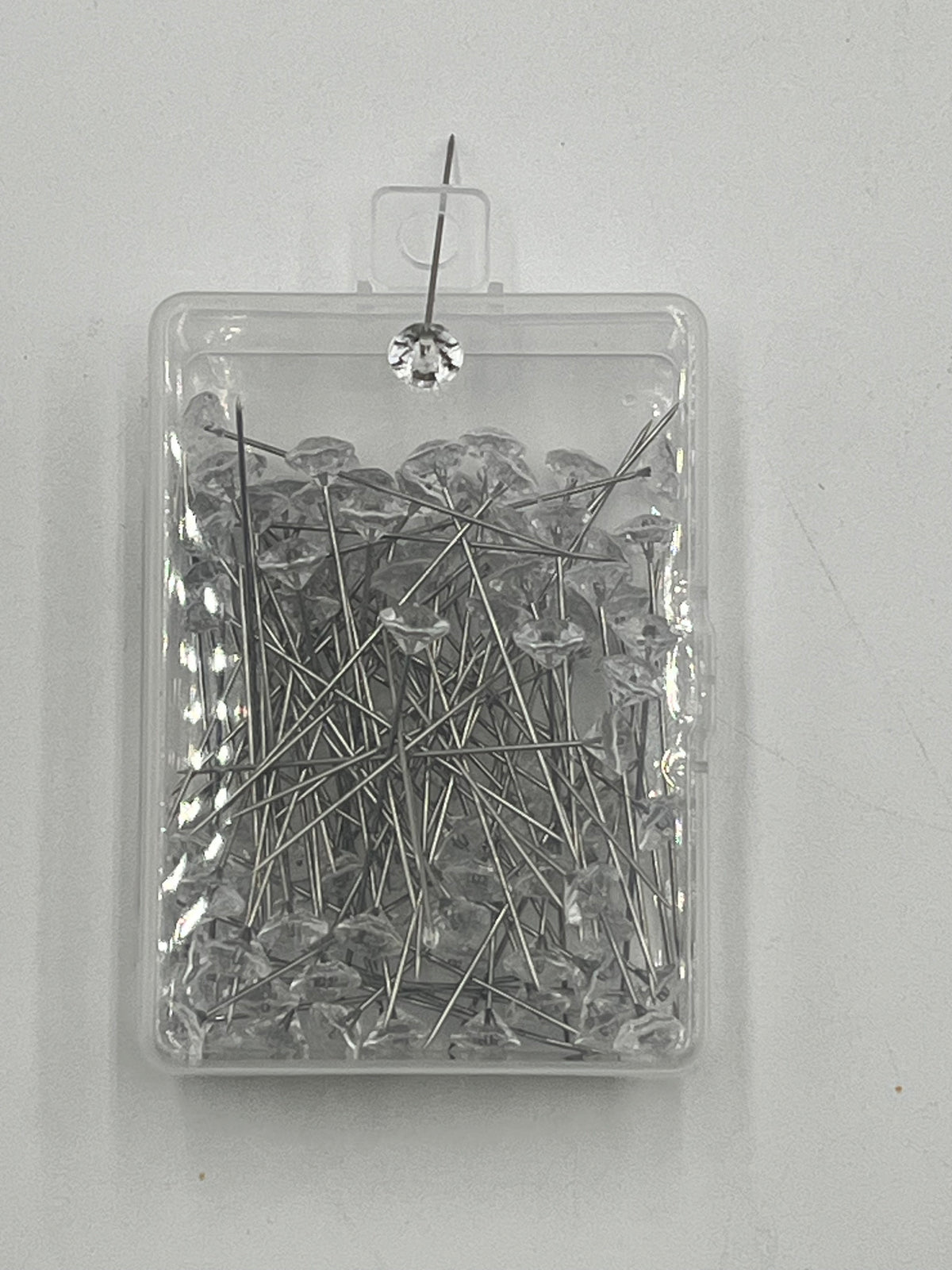 Decorative floral pins in pearl white, pink & diamond crystal styles, 50 pcs per box. Sold retail or wholesale 10-packs by floralsuppliespoint1.com