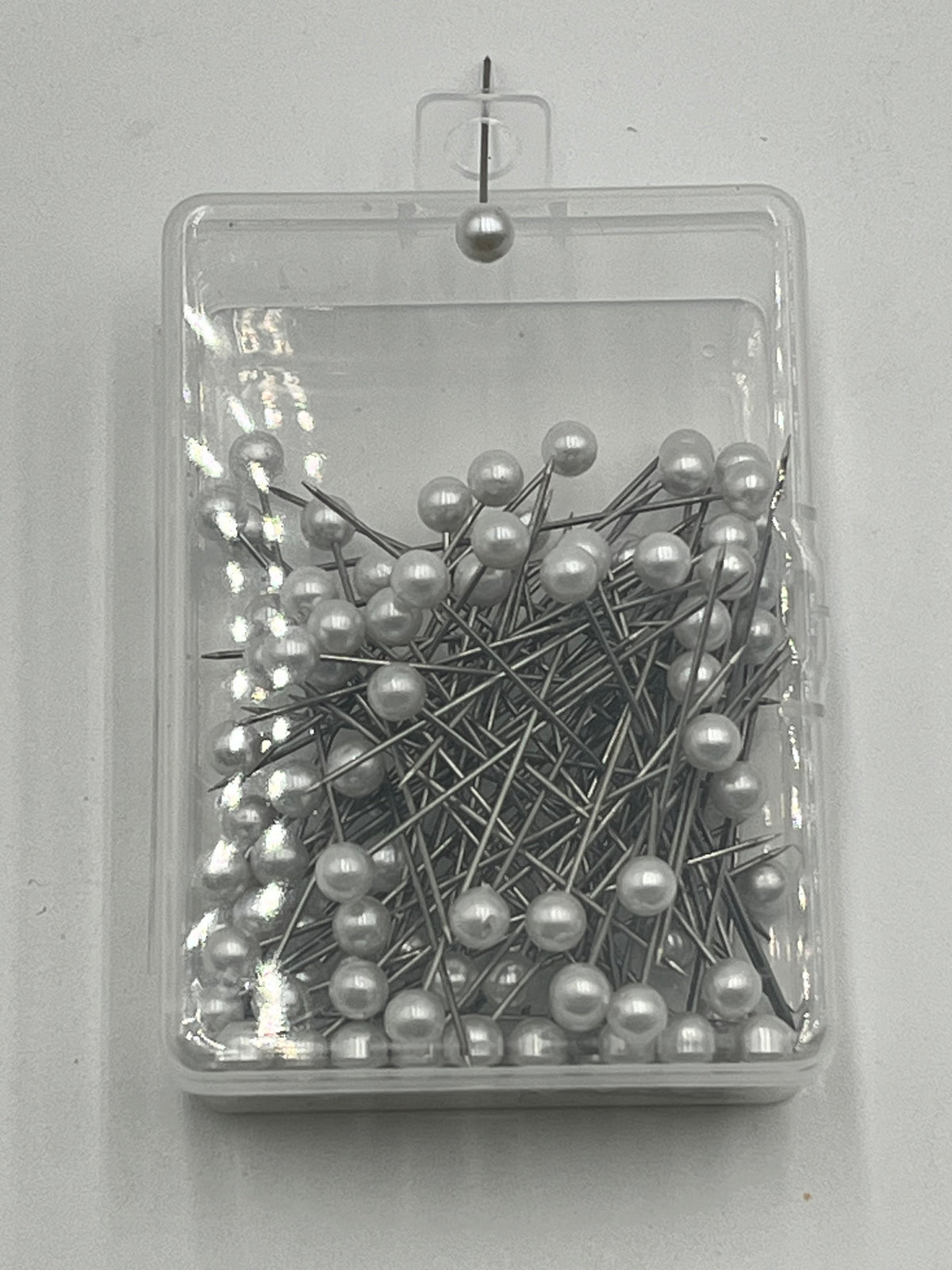 Decorative floral pins in pearl white, pink & diamond crystal styles, 50 pcs per box. Sold retail or wholesale 10-packs by floralsuppliespoint1.com