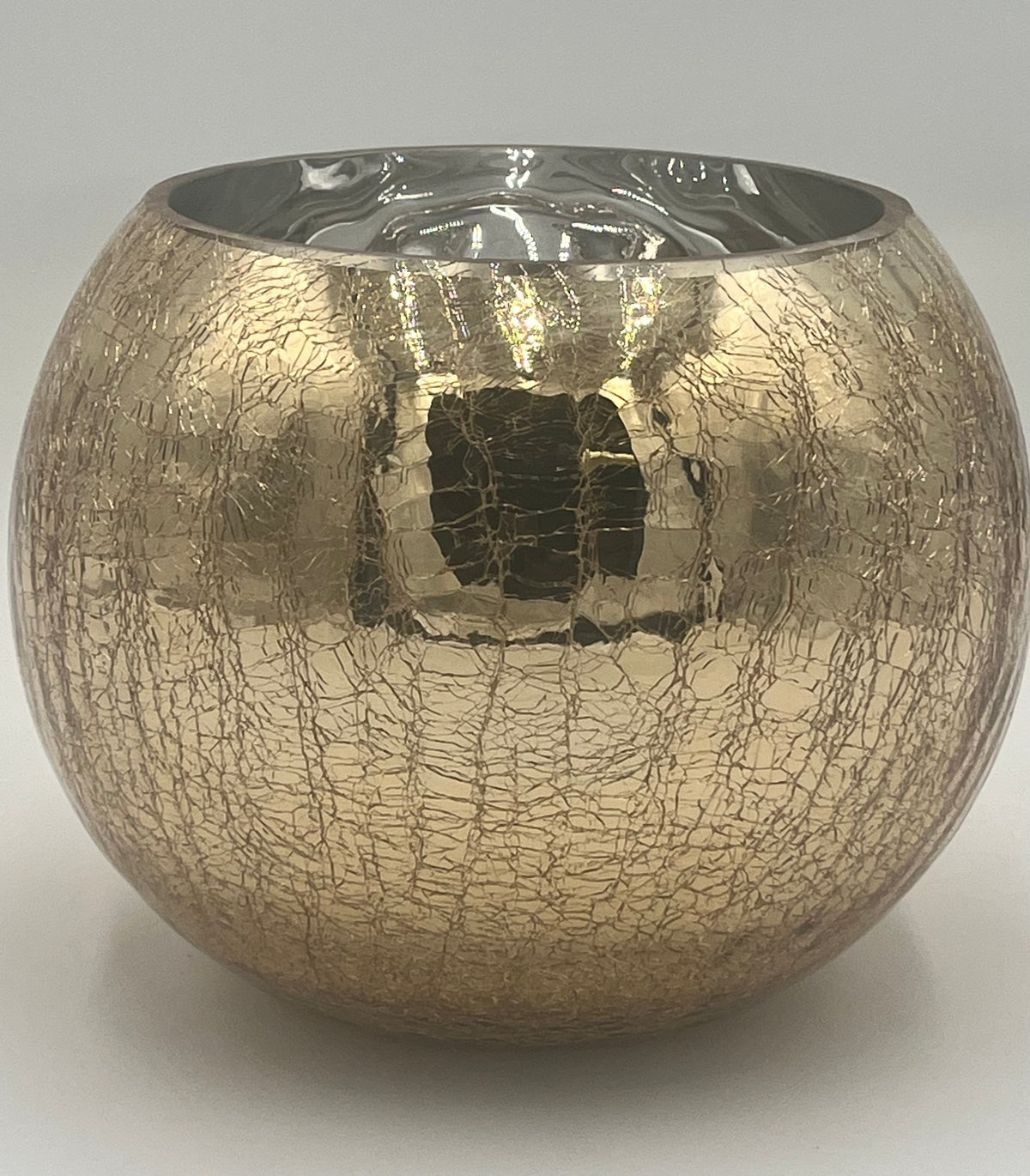 Crackle Gold Globe Vase