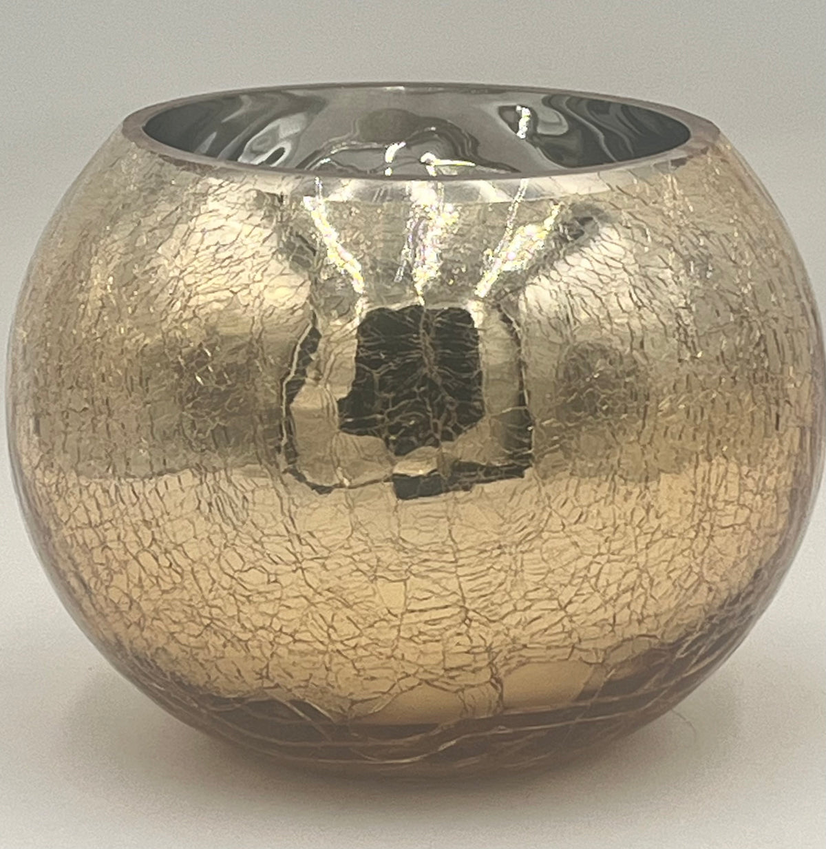 Crackle Gold Globe Vase