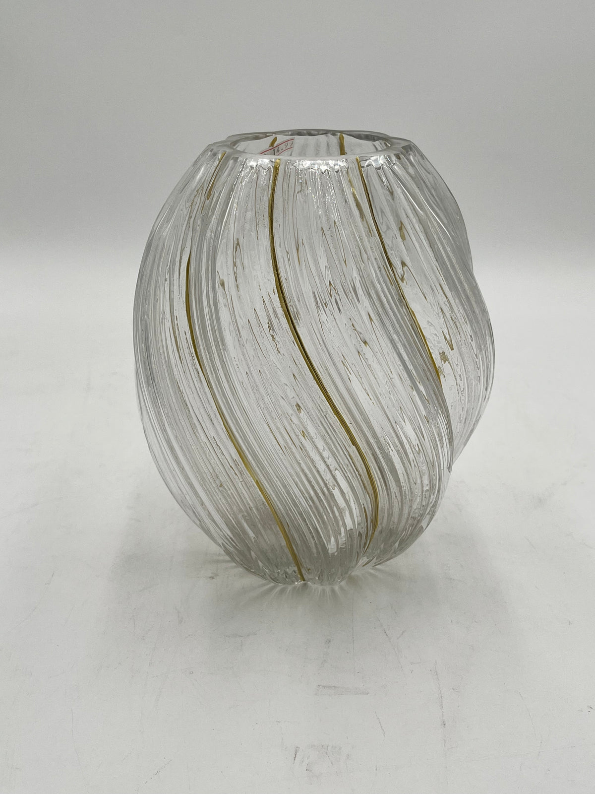Spiral modern glass vase with gold accents, perfect for home, office, gifting & event decor. Sold by floralsuppliespoint1.com for $14.99