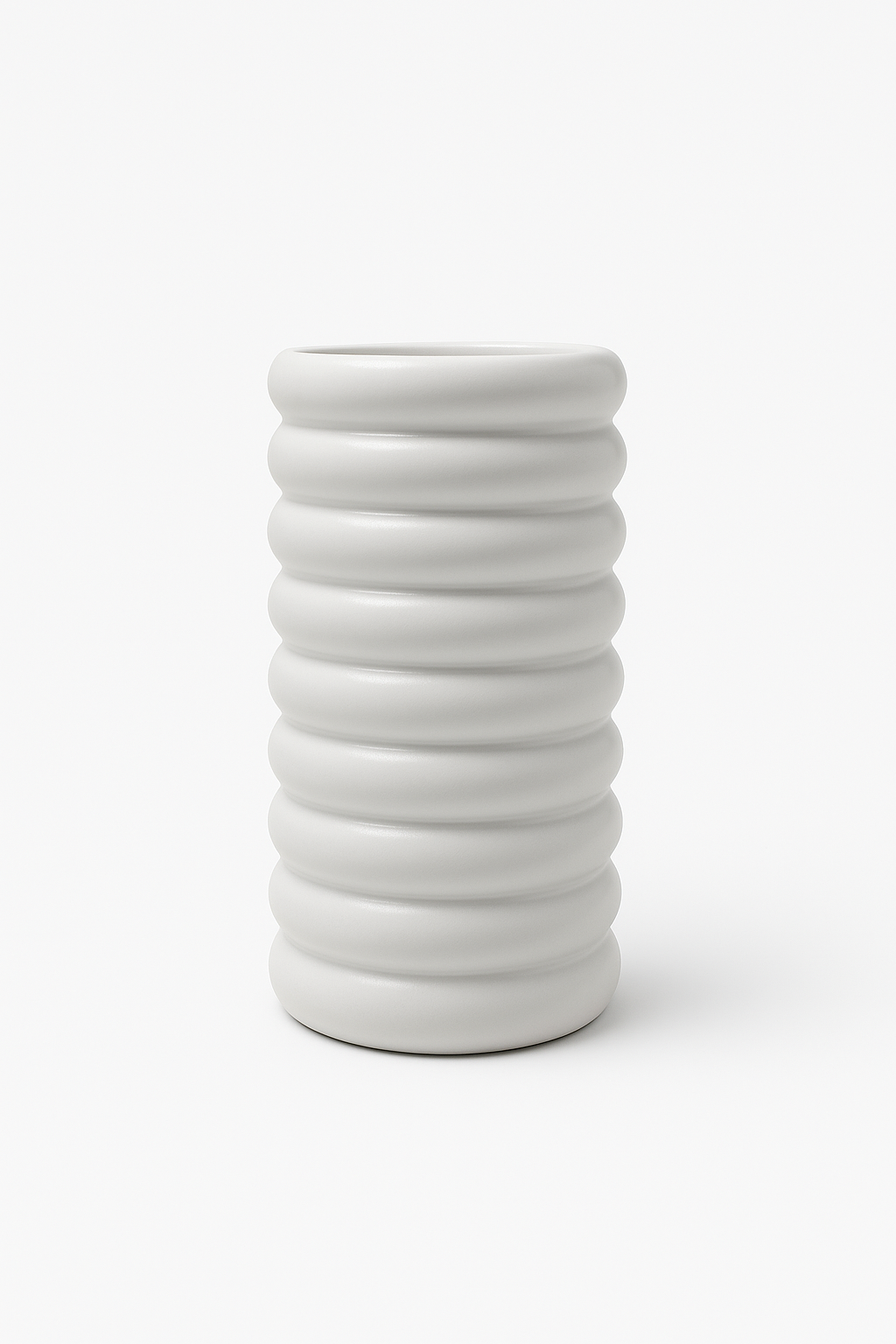 Micheleen 10x4 matte white ceramic vase sold for $14.99 by floralsuppliespoint1.com
