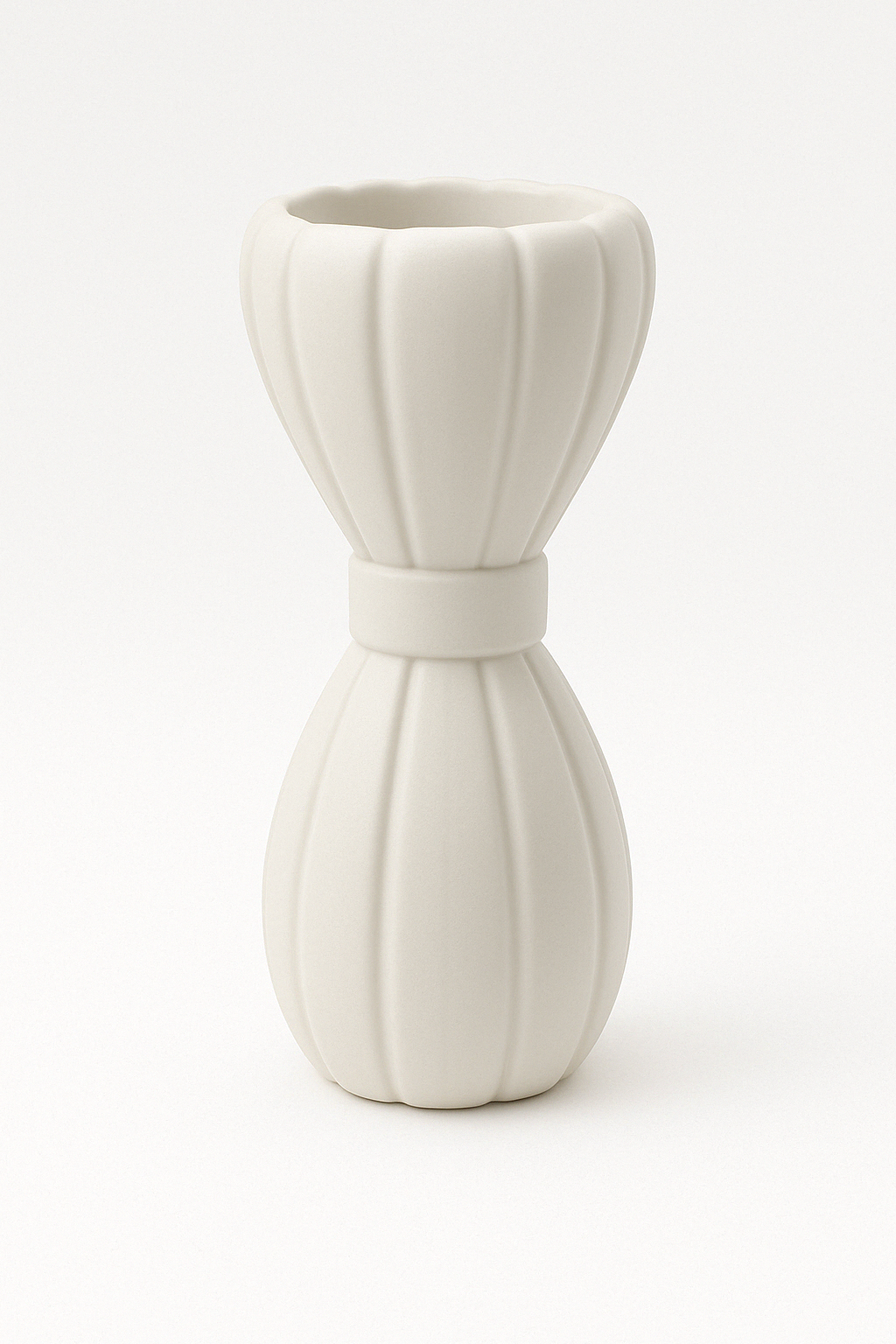 Pitcuit 10 x 4 matte white ceramic vase sold for $14.99 by floralsuppliespoint1.com