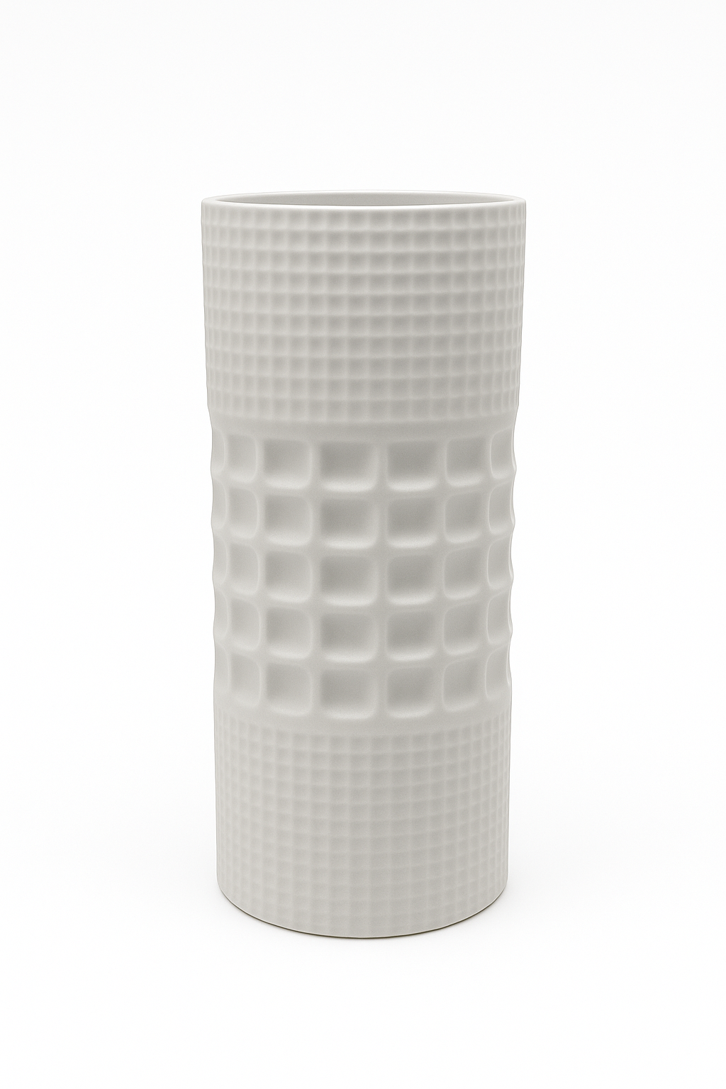 Rayden 10 x 4 matte white ceramic vase sold for $14.99 by floralsuppliespoint1.com