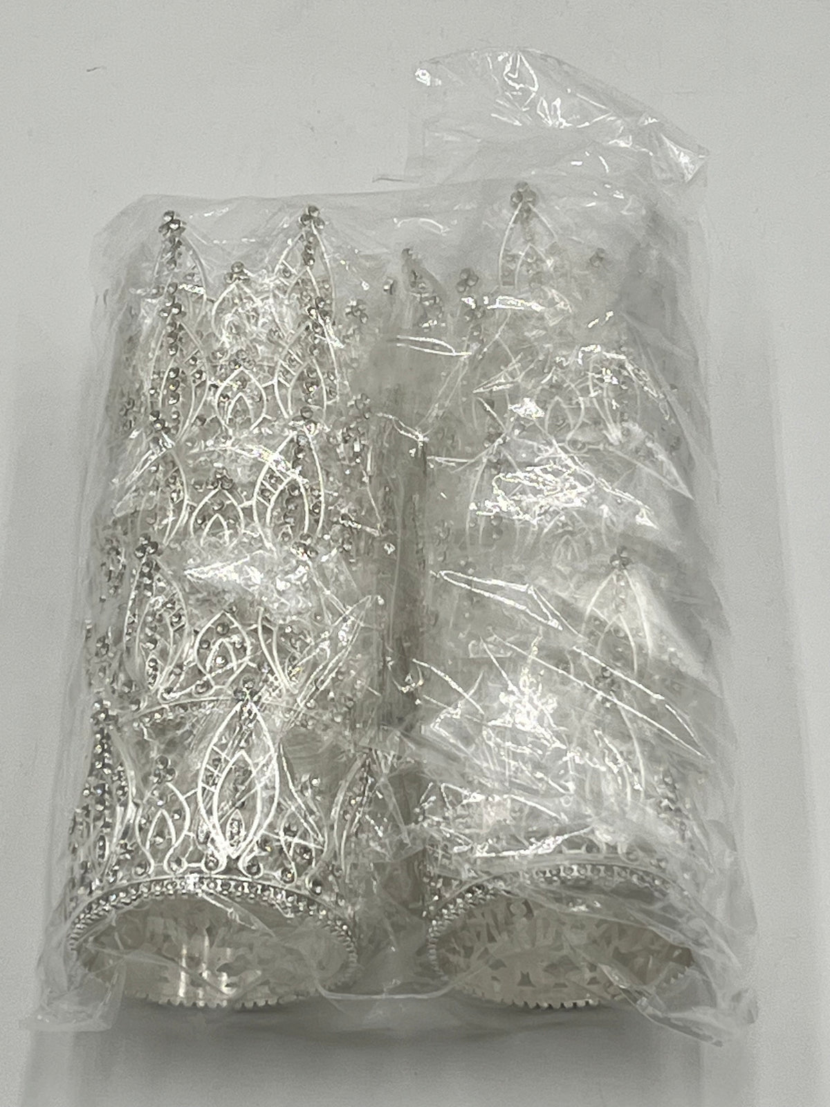 Regal Filigree Jeweled mini crowns in silver (10 Crowns) wholesale – sold by floralsuppliespoint1.com