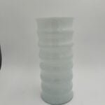 15.5" Cylinder Wave Vase White - Modern Accent for Your Home or Business
