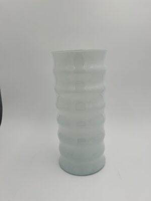 15.5" Cylinder Wave Vase White - Modern Accent for Your Home or Business