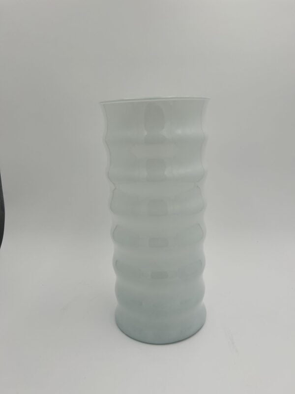 15.5" Cylinder Wave Vase White - Modern Accent for Your Home or Business