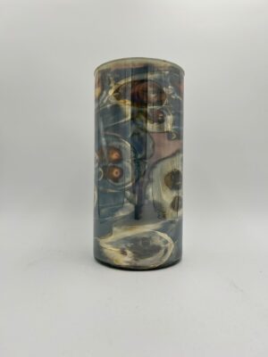 LG Cylinder Vase 6D 12" Gold White Marbled - Luxurious Accent for Your Home or Business