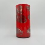 LG Cylinder Vase 6D 12" Gold Red Marbled - Luxurious Accent for Your Home or Business