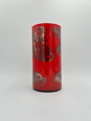 LG Cylinder Vase 6D 12" Gold Red Marbled - Luxurious Accent for Your Home or Business